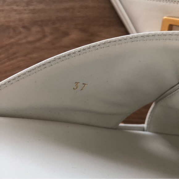 NIB $1150 Fendi graphy Platform Slide Sandal (Women) in White/Gold - size 37! - Picture 13 of 15